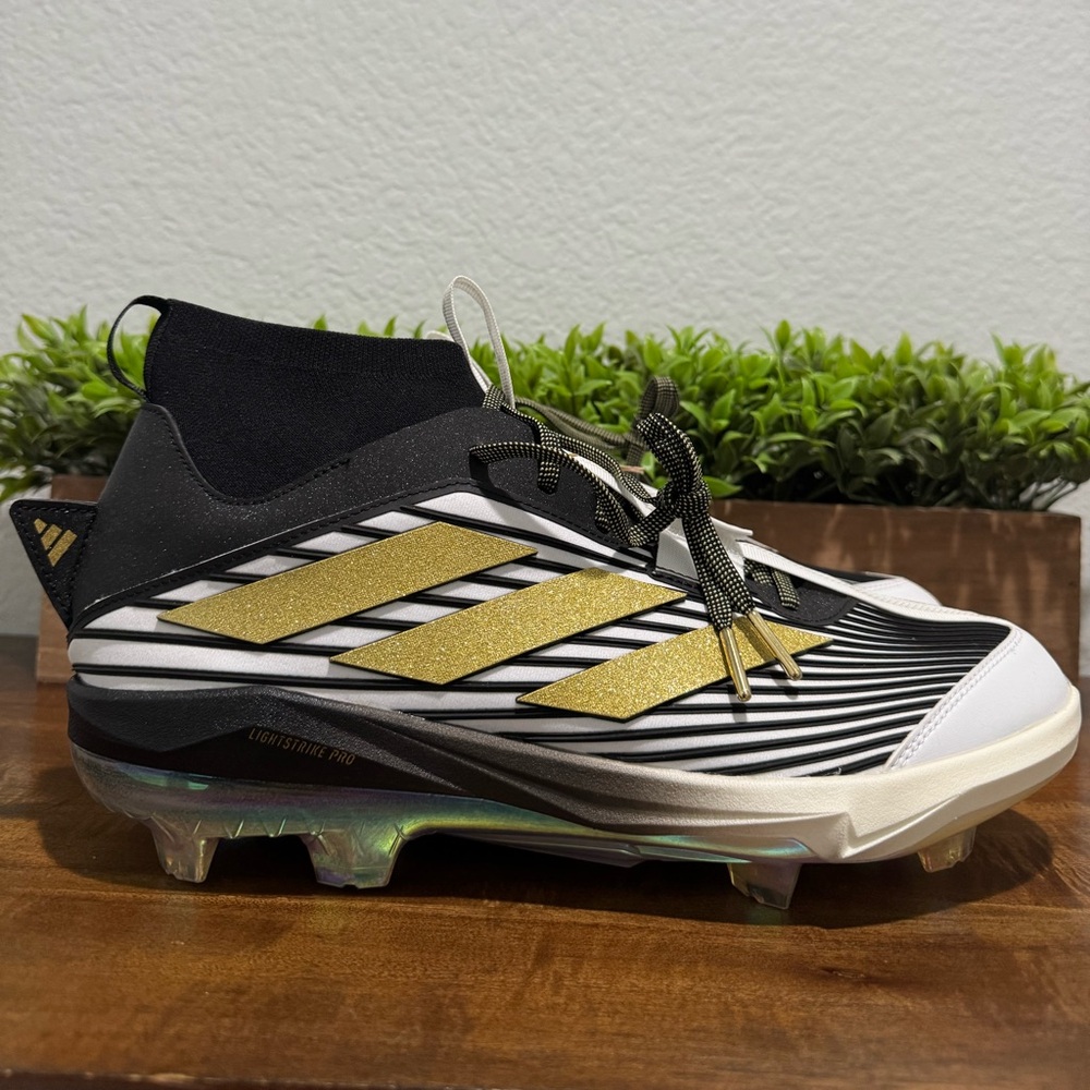 adidas Adizero Edge+ Cleats 'Core Black/Gold Metallic JQ7464 Men’s Sizes